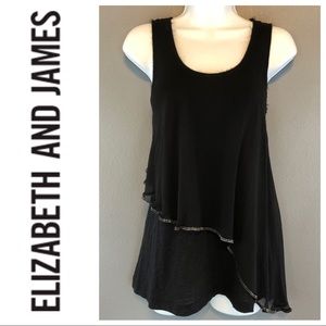 Elizabeth & James Sleeveless Silk Layered Tank Top